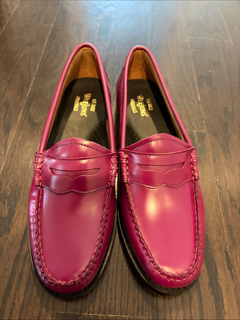 G.H. Bass & Co. Magenta Leather Penny Loafers